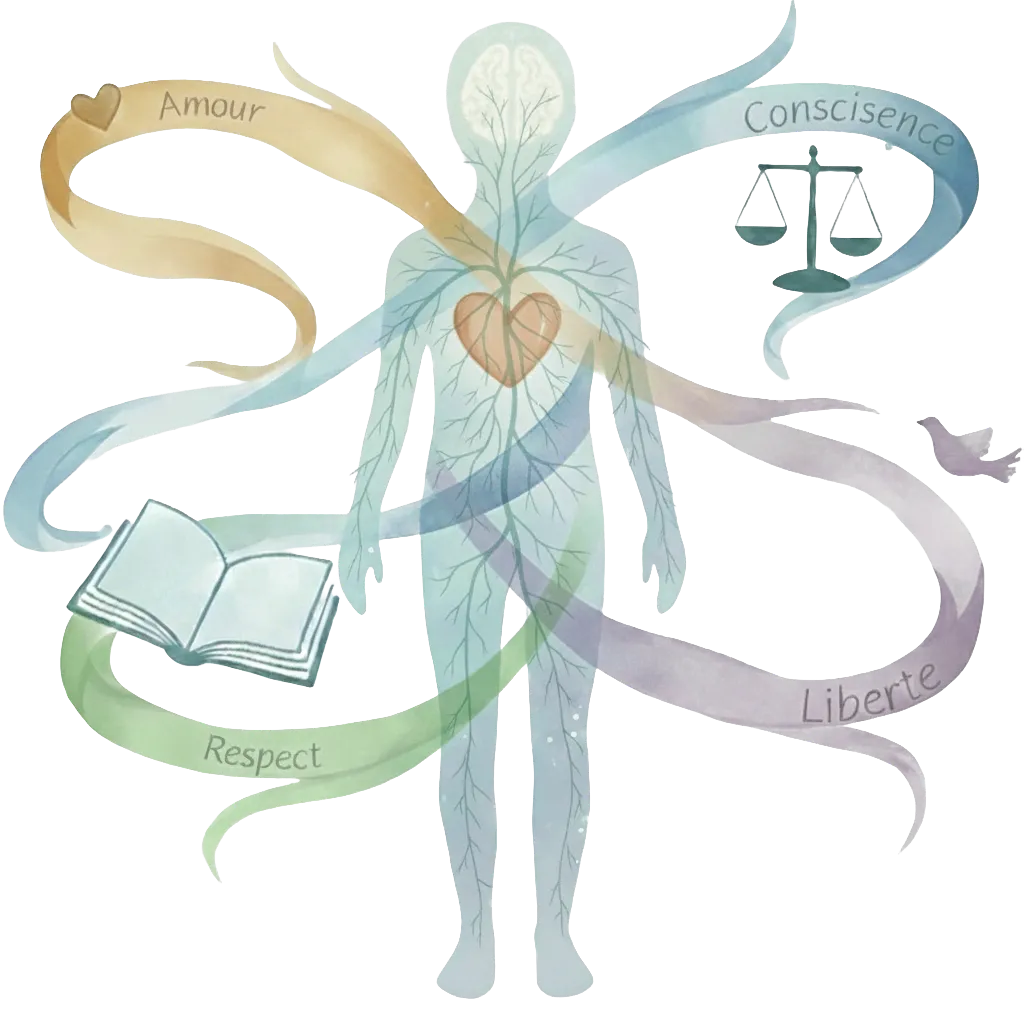 Silhouette nerf vague amour conscience respect liberté équilibre cœur cerveau corps Isabelle Auger